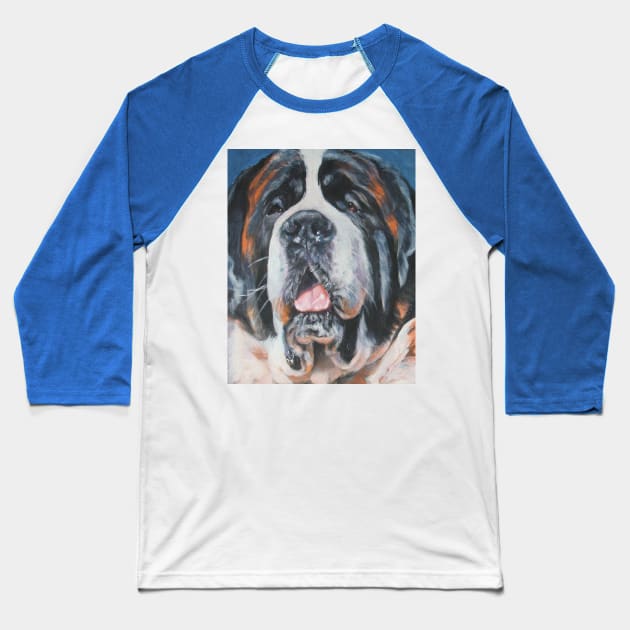 Saint Bernard Fine Art Painting Baseball T-Shirt by LASHEPARD